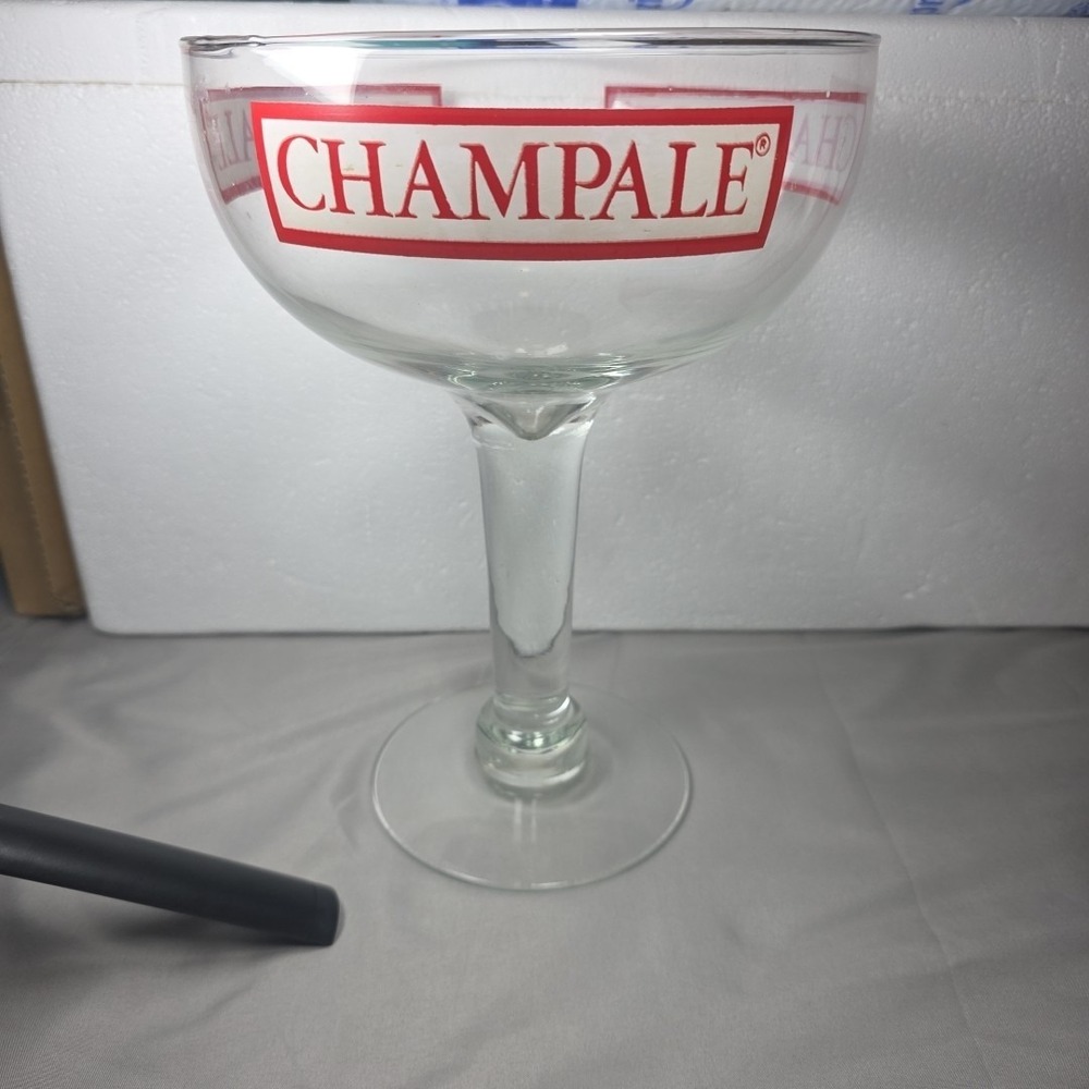 Vintage Sparkling Champale Malt Liquor Advertising Glass · 10.5" tall Beer Promo